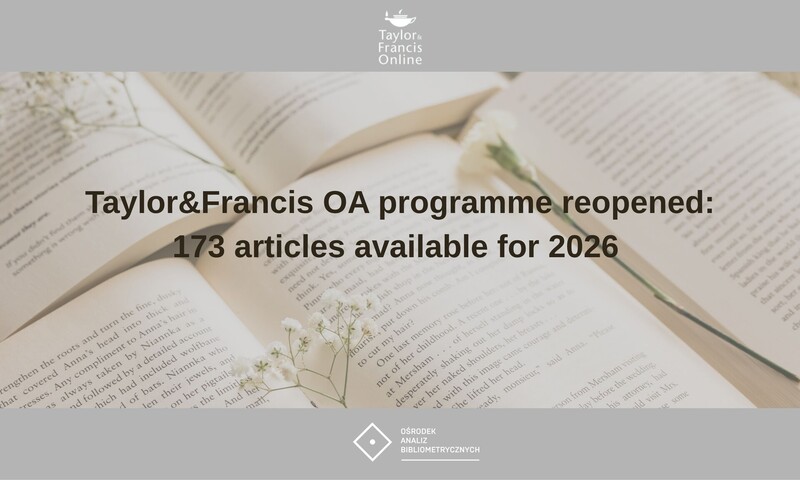 Taylor&Francis OA programme for 2026