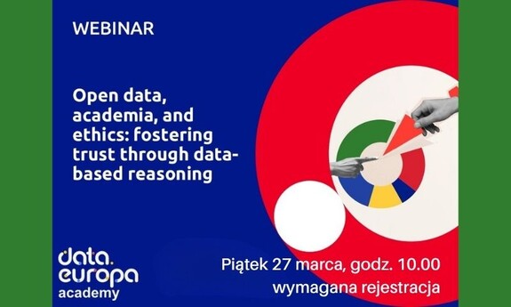 Grafika open data academy z informacją o webinarze