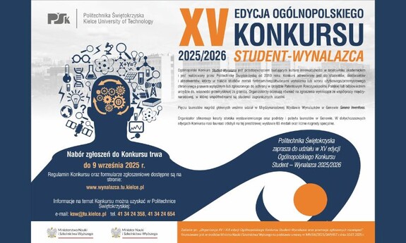 Plakat konkursowy z najważniejszymi informacjami