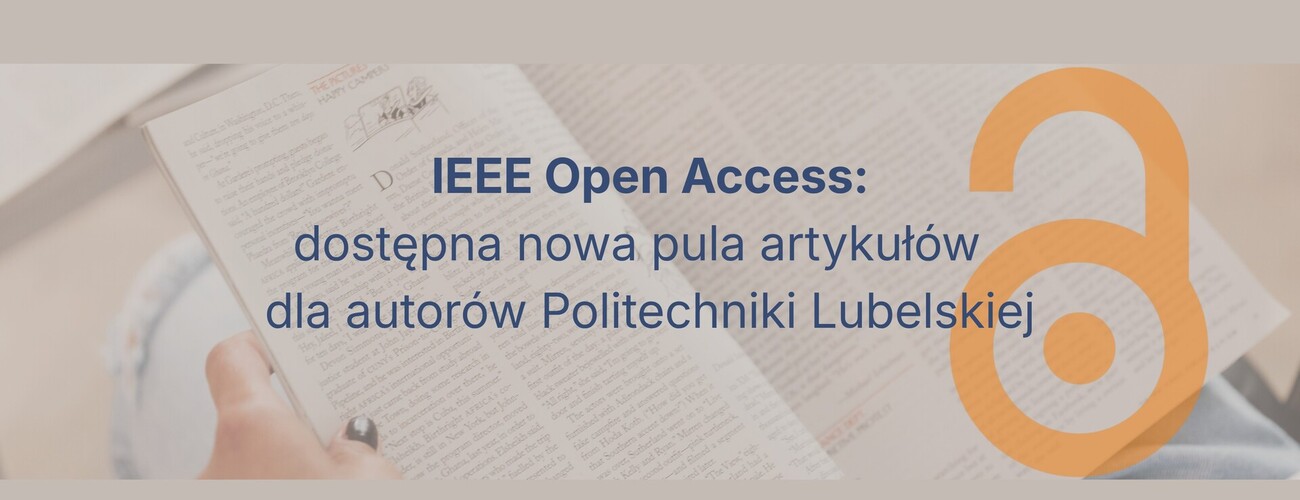 Grafika utrzymana w beżowej kolorystyce z informacją o nowej puli artykułów IEE, logotyp IEE i CINT w górnej i dolnej części grafiki