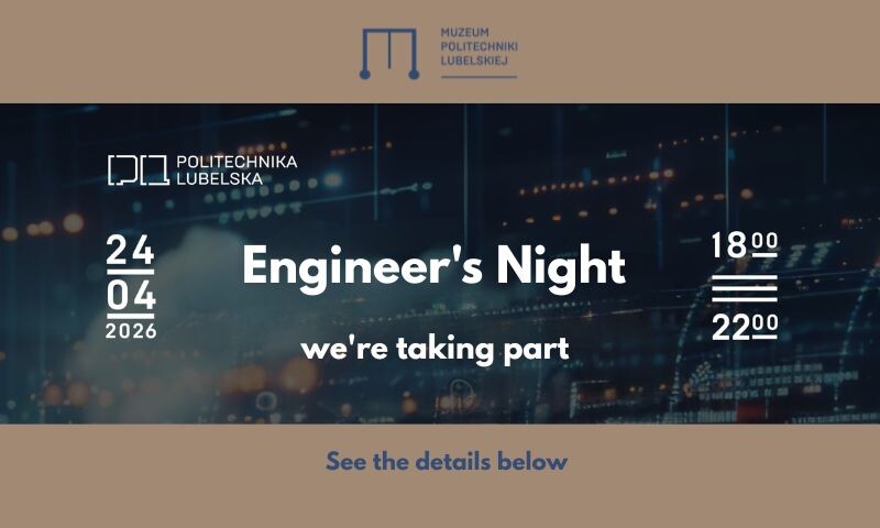 graphics with information about the event Engineer's night in the LUT Museum
